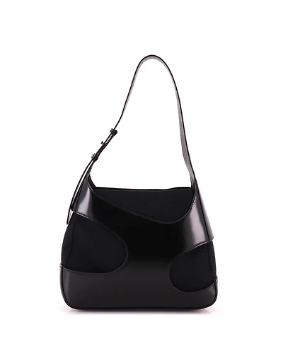 Pre-Owned Salvatore Ferragamo Medium Cut Out Shoulder Bag Leather and Canvas