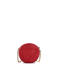 Pre-Owned Gucci Mini Gg Marmont Round Shoulder Bag Matelasse Leather