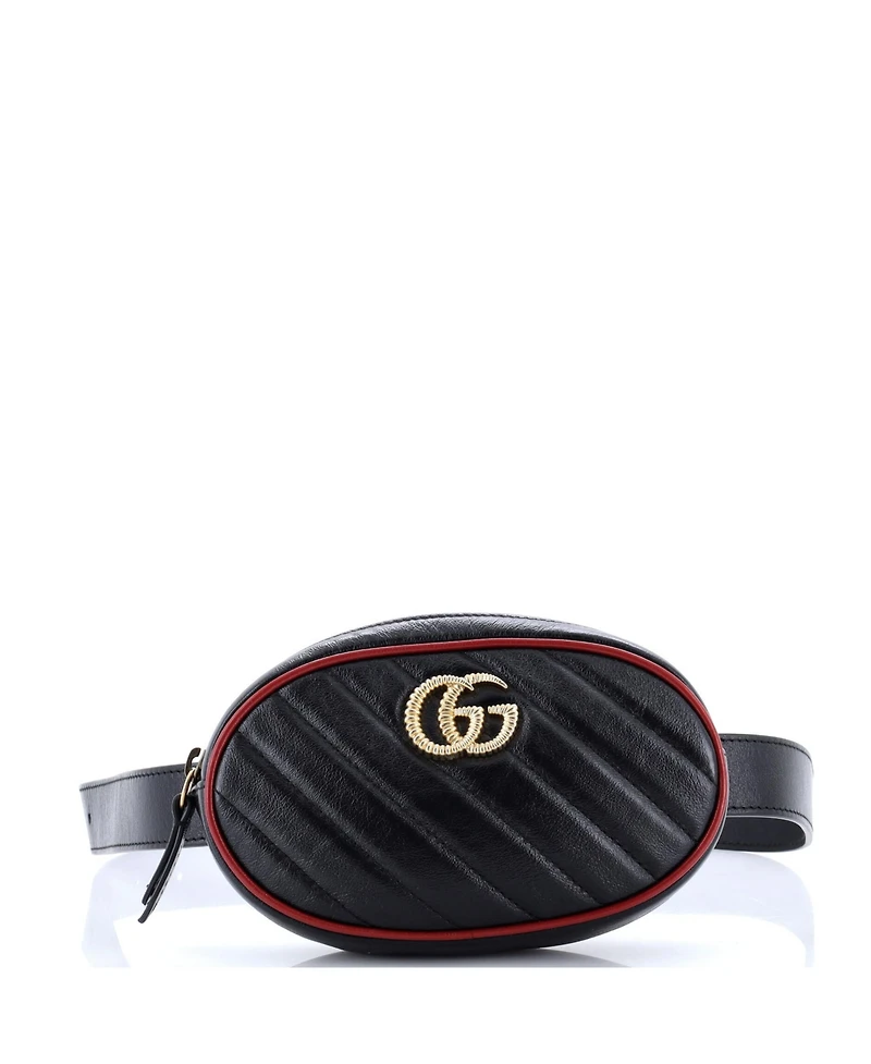 Pre-Owned Gucci Gg Marmont Belt Bag Diagonal Quilted Leather