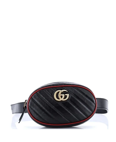 Pre-Owned Gucci Gg Marmont Belt Bag Diagonal Quilted Leather