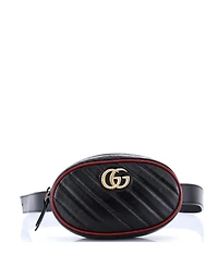 Pre-Owned Gucci Gg Marmont Belt Bag Diagonal Quilted Leather