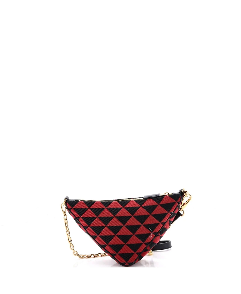 Pre-Owned Prada Mini Symbole Triangle Bag Leather and Jacquard