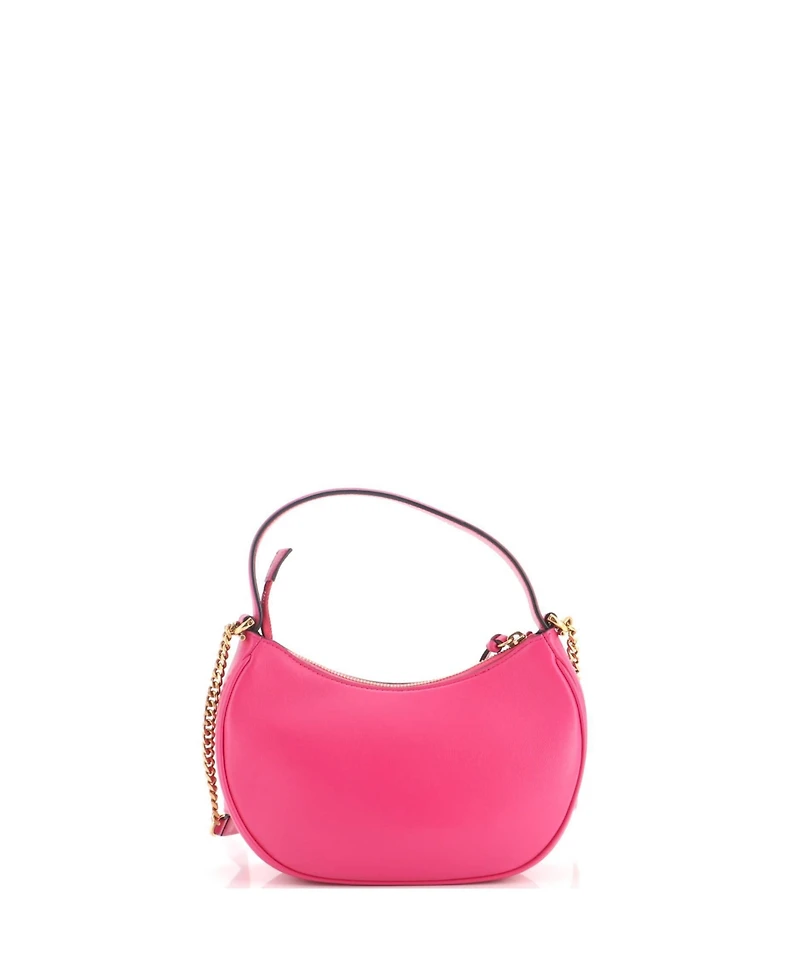 Pre-Owned Versace Medusa Half Moon Bag Quilted Leather