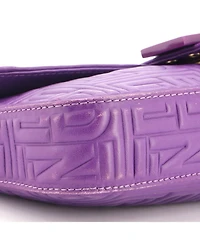 Pre-Owned Fendi Small Baguette Bag Logo Embossed Leather