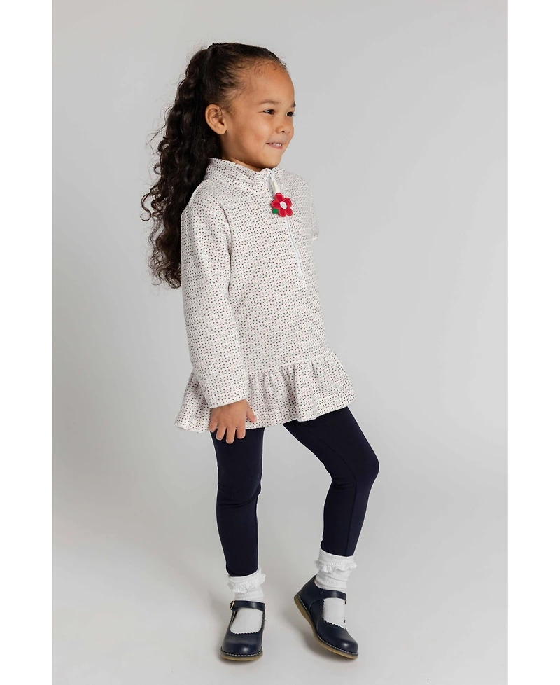 Florence Eiseman Girls' 4-16 Half-Zip Velour Tunic Sweatshirt