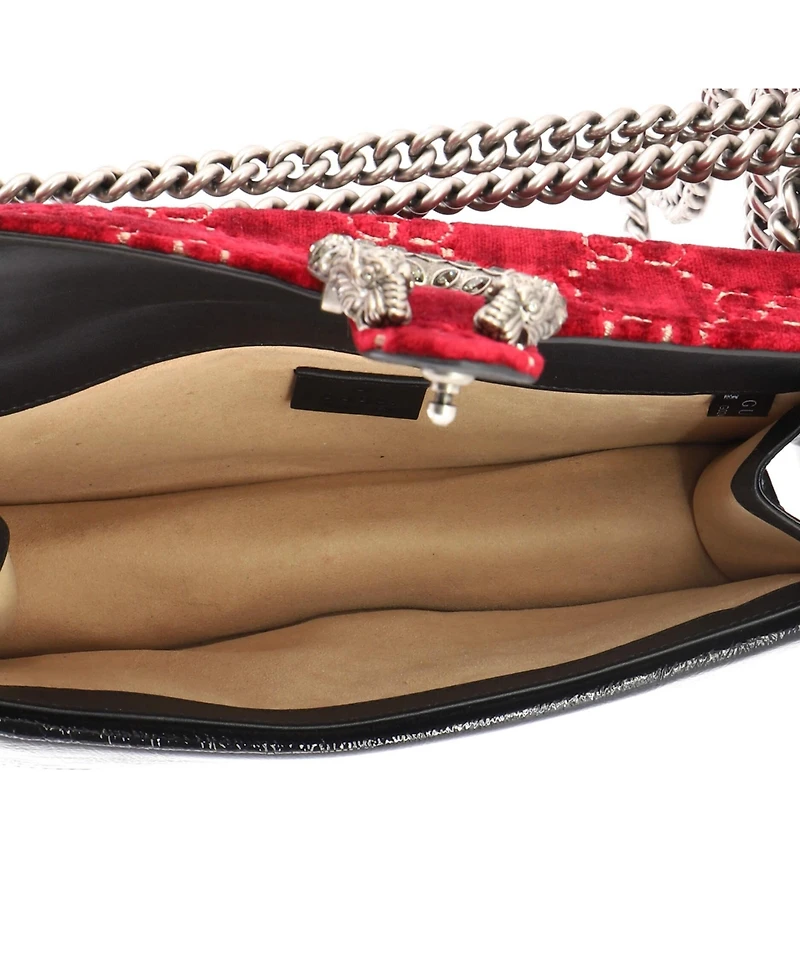 Pre-Owned Gucci Mini Dionysus Bag Gg Velvet