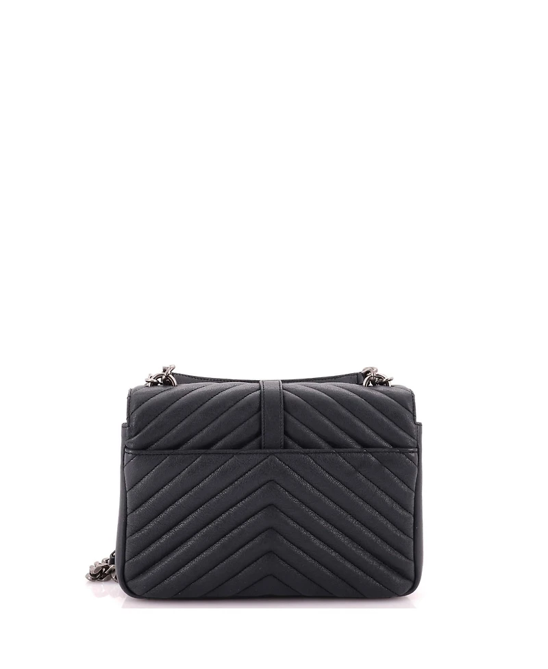 Pre-Owned Saint Laurent Medium Classic Monogram College Bag Matelasse Chevron Leather