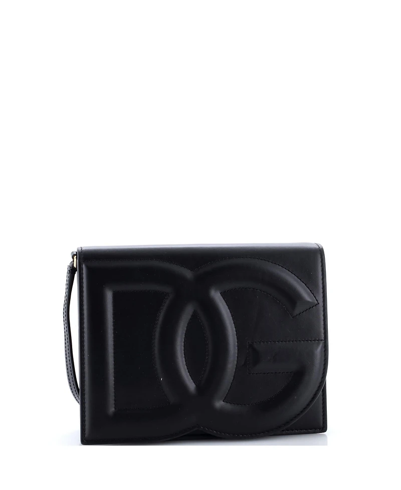 Pre-Owned Dolce and Gabbana Small Dg Logo Flap Shoulder Bag Leather