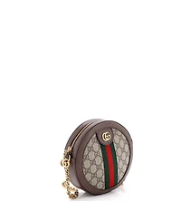 Pre-Owned Gucci Mini Ophidia Round Shoulder Bag Gg Coated Canvas