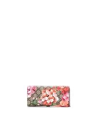Pre-Owned Gucci Long Dionysus Chain Wallet Blooms Print Gg Coated Canvas