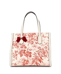 Pre-Owned Gucci Medium Gg Ribbon Tote Coated Printed Canvas