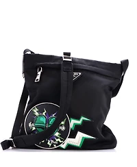Pre-Owned Prada Frankenstein Messenger Bag Printed Tessuto