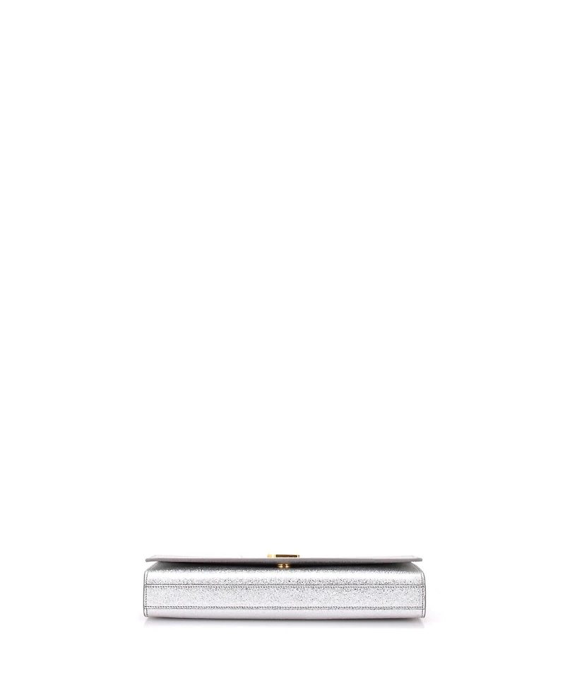 Pre-Owned Saint Laurent Long Classic Monogram Clutch Metallic Calfskin
