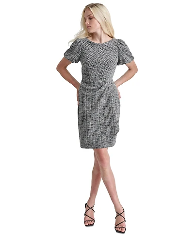 Dkny Women's Short Bubble Sleeve Ruched Sheath Dress