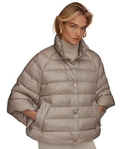 Donna Karan New York Women's Stand-Collar Down Puffer Cape