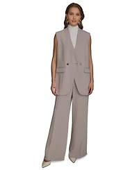 Donna Karan New York Petite V-Neck One-Button Vest