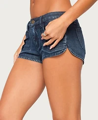 Edikted Women's Janel Low-Rise Micro Denim Shorts, 2" Inseam