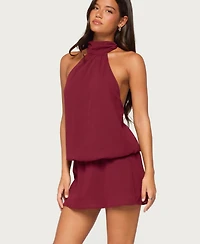 Edikted Women's Laira Halter Neck Mini Open-Back Dress