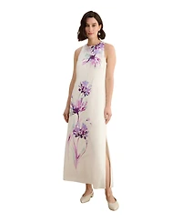 Hobbs London Women's Ira Embroidered V-Neck Midi Dress