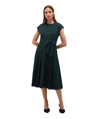 Hobbs London Women's Ira Embroidered V-Neck Midi Dress