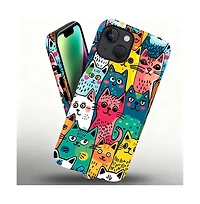 Lisen Cat Friends Parade 2-Layer Phone Case Compatible with Apple iPhone 14 Pro Max