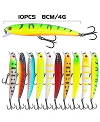 Piscifun 43- pieces Fishing Lures Kit Mixed Hard Baits Minnow Popper Crankbaits Freshwater Saltwater