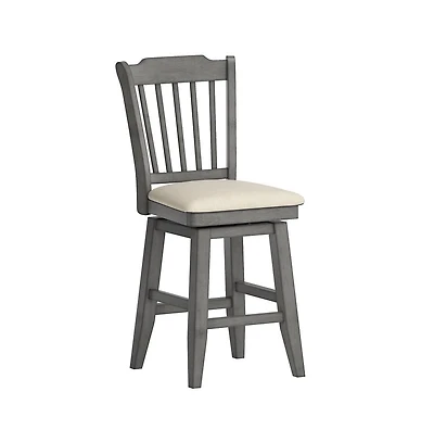iNSPIRE Q Lea Slat Swivel Counter Stool