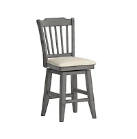 iNSPIRE Q Lea Slat Swivel Counter Stool