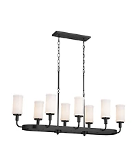 Kichler Vetivene 46 1/2" Wide Textured Black 8-Light Linear Chandelier