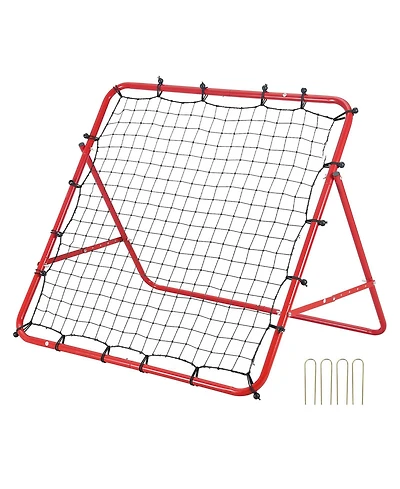 Sugift 39 x 39 Inch Kick-Back Soccer Rebound Net Portable Training Aid for Kids Teens and Adults