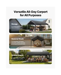 Yiortwo 10 x 20 Feet Carport Canopy, Heavy Duty Portable Car Garage Shelter Tent