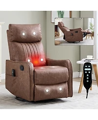 Streamdale Furniture Faux Leather Rocker Recliner with Heat and Massage