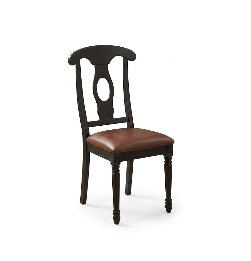 East West Furniture 5 Piece Dining Set Include a Dining Table and 4 Faux Leather Kitchen Chairs