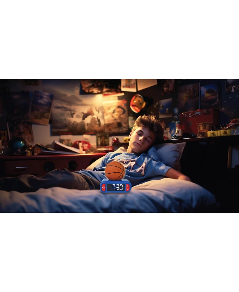 Lexibook , Basketball Nightlight alarm clock, Sounds and Melodies, Lcd Backlit screen, Luminous, Snooze, RL800BA