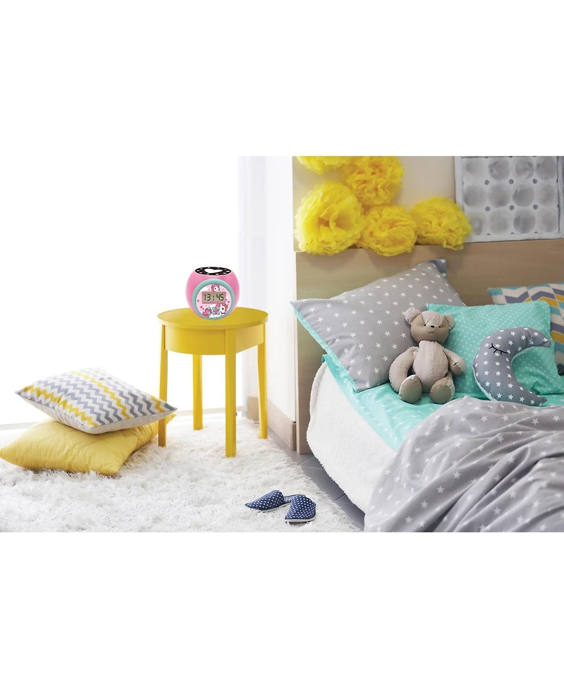 Lexibook Projector Alarm Clock Unicorn with snooze function and alarm function, Night light with timer, Lcd screen, battery operated, RL977UNI