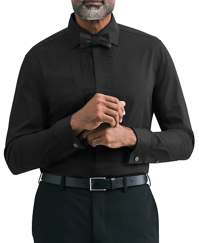 Calvin Klein Men's Tailored Occasion French-Cuff Slim-Fit Pleated-Bib Dress Shirt