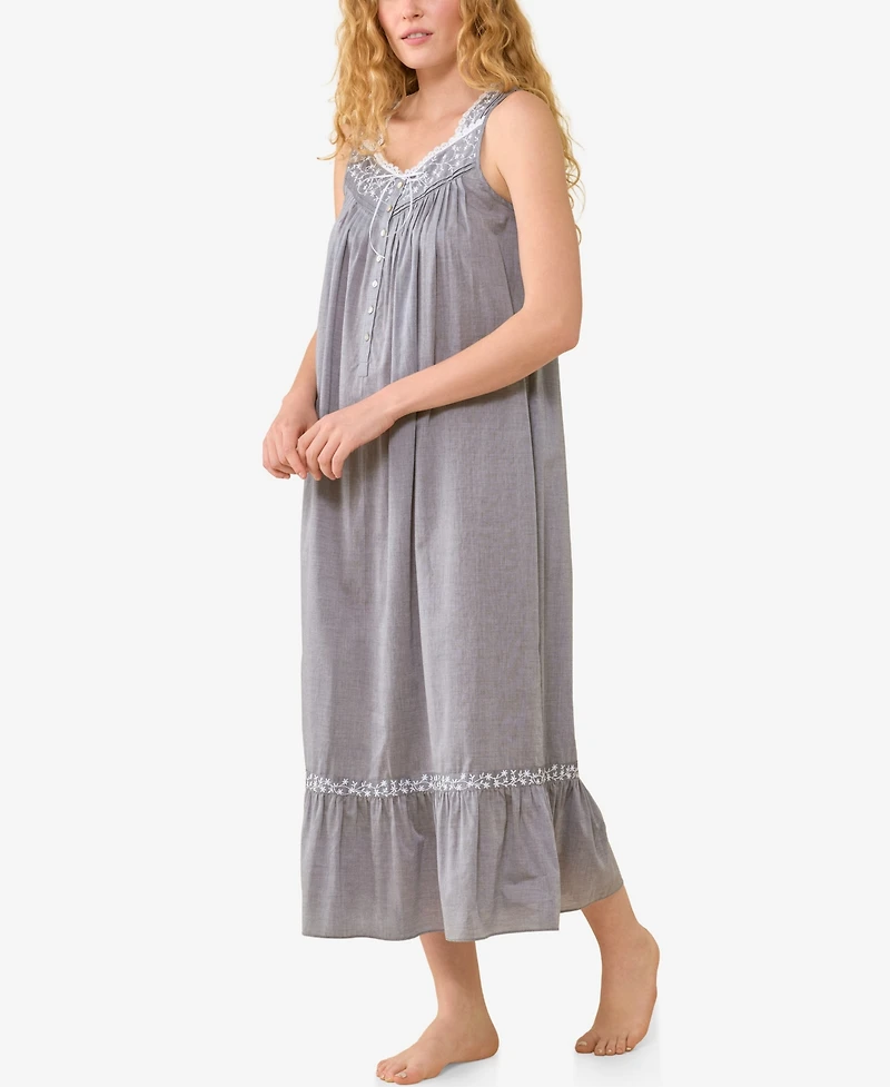 Eileen West Women's The Ballet-Length Sweetheart-Neckline Button-Front Nightgown