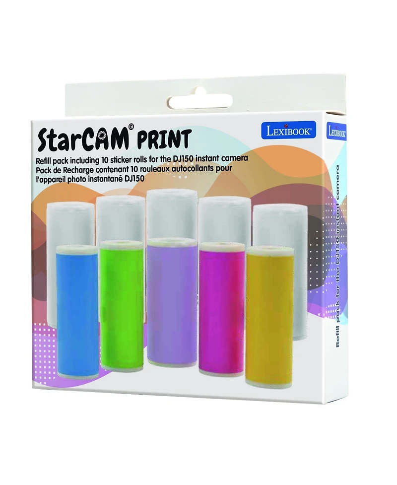 Lexibook StarCAM Print, Refill pack for DJ150 instant camera, Includes 10 sticker rolls, DJ150A