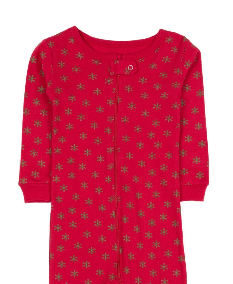 Leveret Toddler Unisex ( 2T To 5T ) Footed Cotton Holiday Pajamas
