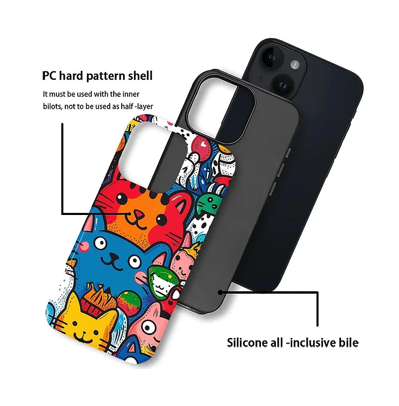 Lisen Happy Cat Friends 2-Layer Phone Case Compatible with Apple iPhone Air