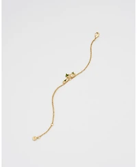 Fable England Ivy and Pearl T-Bar Bracelet in Gold