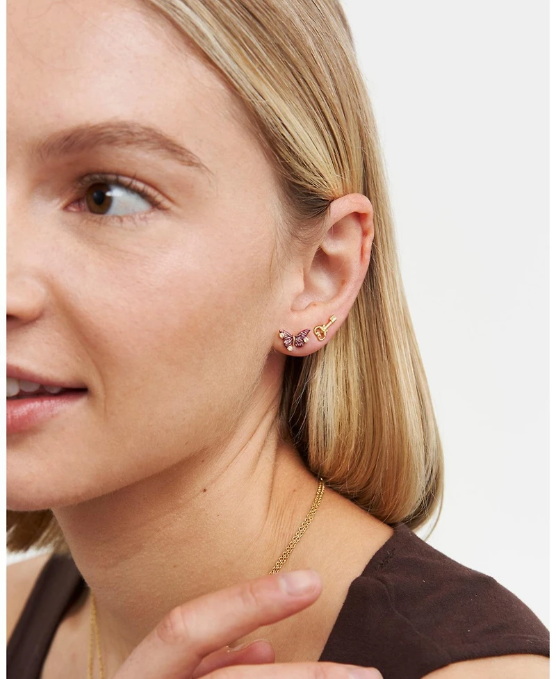 Fable England Eve Butterfly Stud Earrings in Gold
