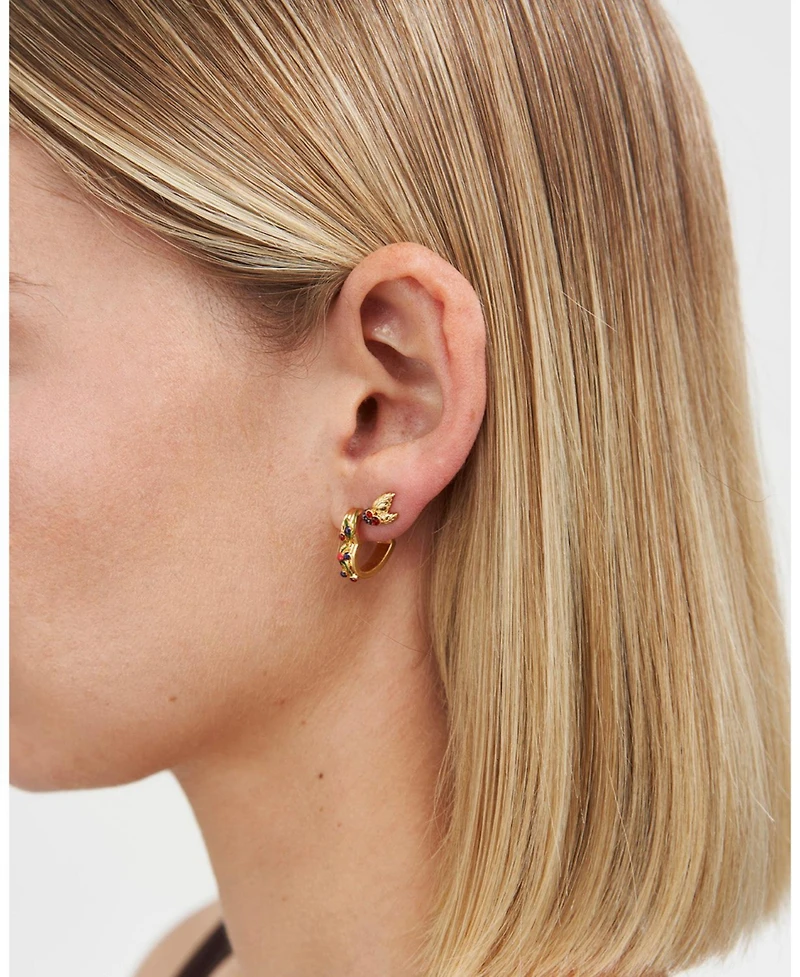 Fable England Orla Blackberry Stud Earrings in Gold
