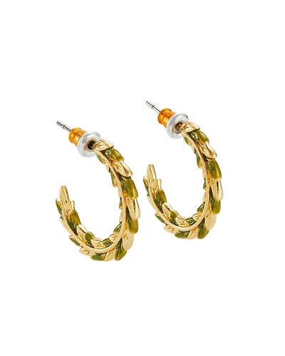 Fable England Wheat Hoop Earrings in Gold