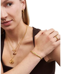 Fable England Wheat Bangle in Gold