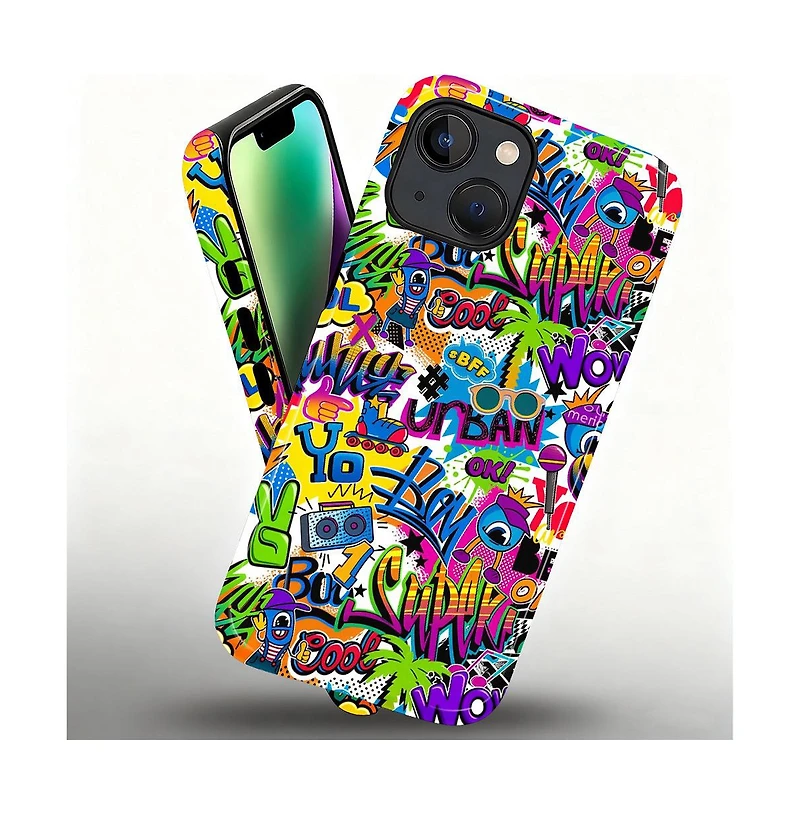 Lisen Phone Case Compatible with Apple iPhone, 2-Layer Durable, Cute Pop Riot