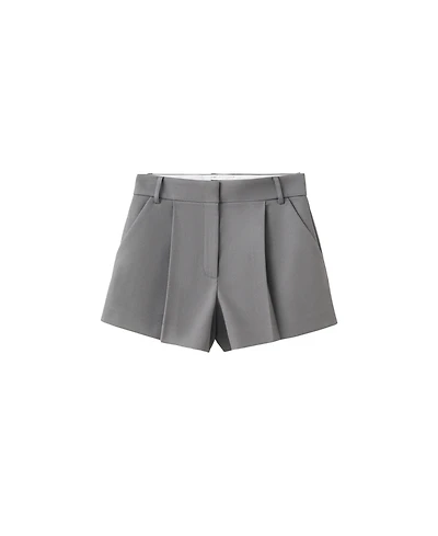 Mango Women's Mid-Rise Pleated Shorts, 4" Inseam
