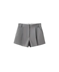 Mango Women's Mid-Rise Pleated Shorts, 4" Inseam