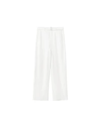 Mango Women's Straight-Fit Mid-Rise Pleated Pants