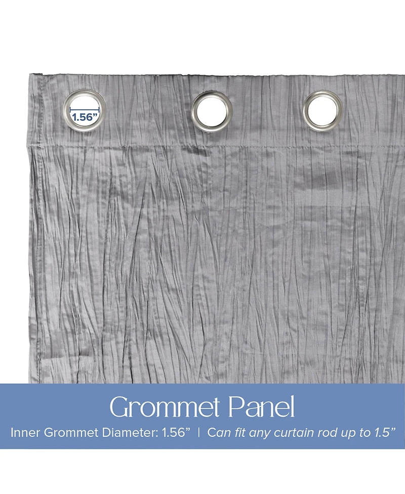 Awesome Home Grommet Broomstick Crush Curtains Pair